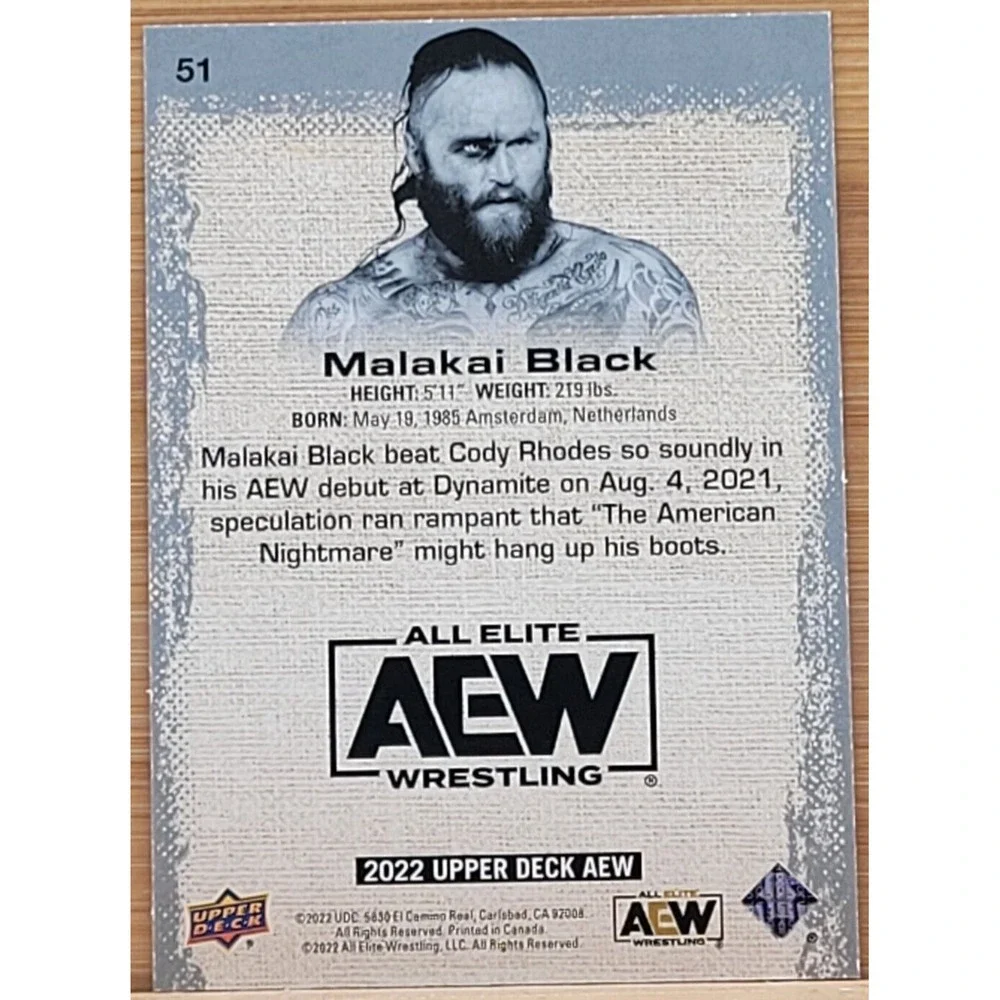 2022 UPPER DECK AEW MALAKAI BLACK‎ DYNAMITE #D/299